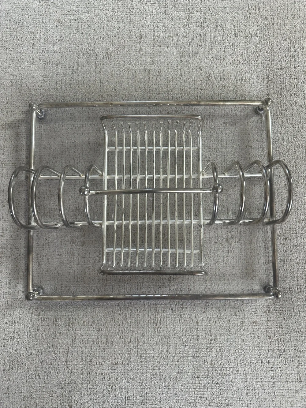 Vintage MCM Chrome & Lucite Buffet Caddy/Organizer
